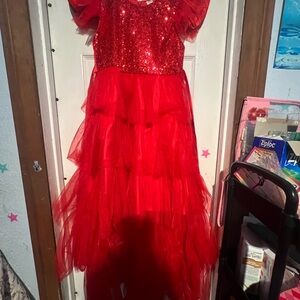 Kids Red Sequin Costume Dress